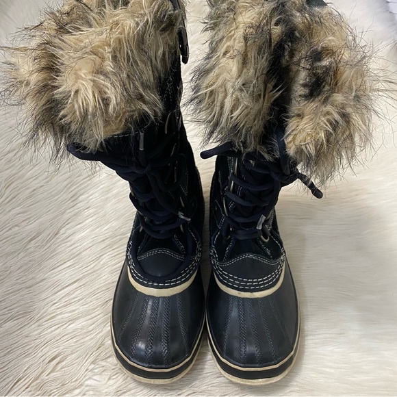 Sorel Black Quarry Fur Trim Joan Of Arctic Waterproof Winter Tall Snow Boot - Picture 3 of 12